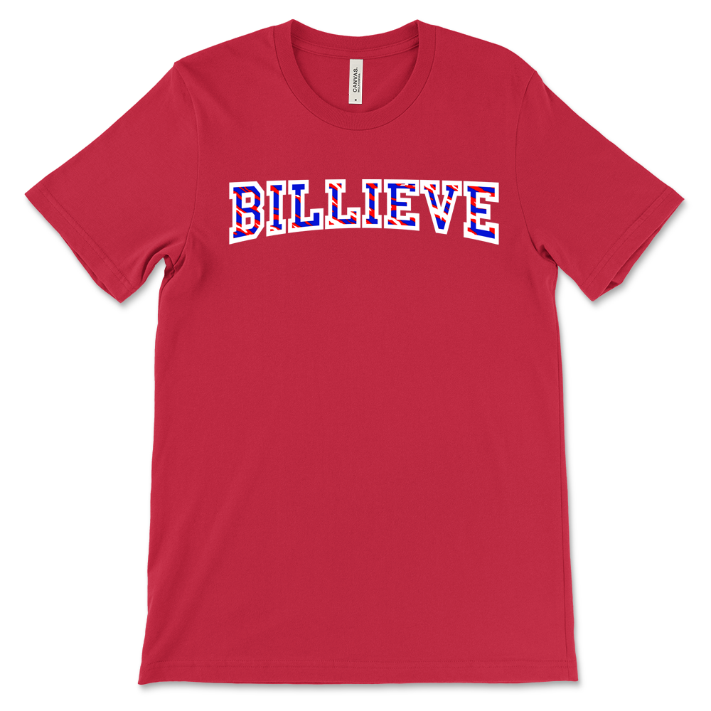 NFL ’47 Buffalo Bills Billieve Tee Red S/P/CH T-Shirt New York State Outline