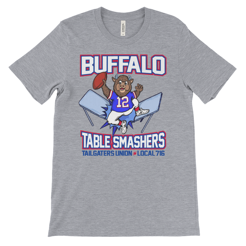 Buffalo Football Fans. Smash Tables Royal T-Shirt (Sm-5X)