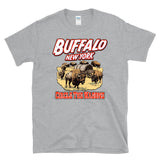 BUFFALO NEW YORK Circle The Wagons - football history Wild West WNY -  T-Shirt