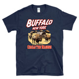 BUFFALO NEW YORK Circle The Wagons - football history Wild West WNY -  T-Shirt