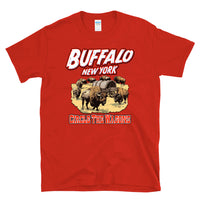 BUFFALO NEW YORK Circle The Wagons - football history Wild West WNY -  T-Shirt