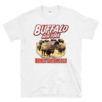 BUFFALO NEW YORK Circle The Wagons - football history Wild West WNY -  T-Shirt