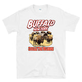 BUFFALO NEW YORK Circle The Wagons - football history Wild West WNY -  T-Shirt